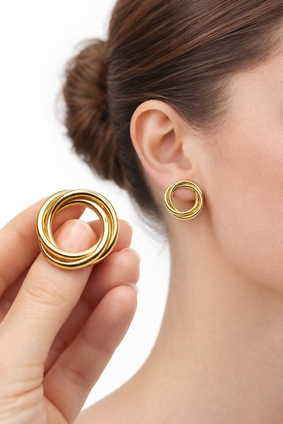STEEL EARRINGS WITH AN INVOICE WITHOUT DISCOLORATION GUARANTEED