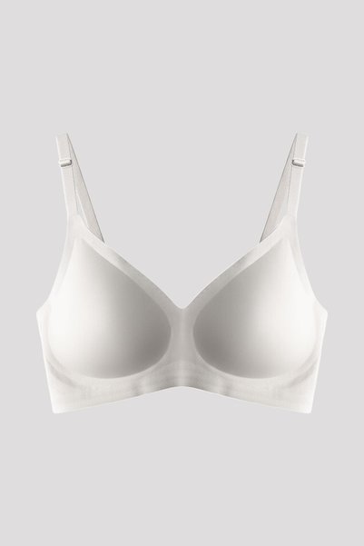Seamless Bra - Pure |   Cream Laser Cut Seamless Adjustable Strap Women's Bra Without Underwire