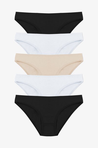 Women's 5-Piece Patterned Cotton Lycra Panties