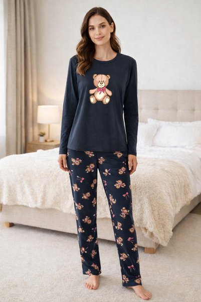 Women's Cotton Teddy Bear Pajama Set