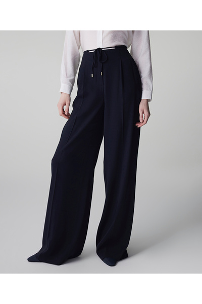 Wide Leg Foot Pants with a Tie at the Waist