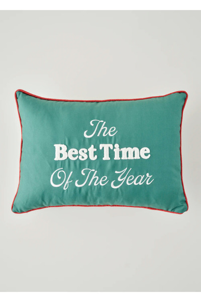 New Year Christmas Throw Pillow Cover Green (35X50 cm)