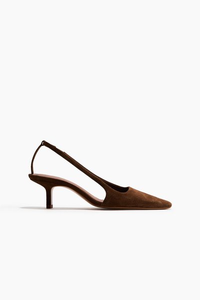 Puppy Heeled Open Back Leather Shoes