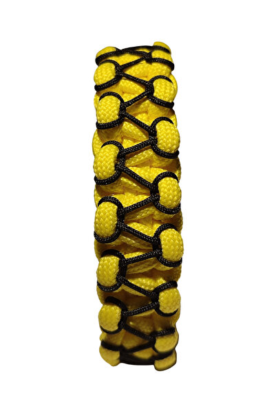 Paracord нараквица жолто-црна, модел змија, унисекс, издржлива рачно плетена