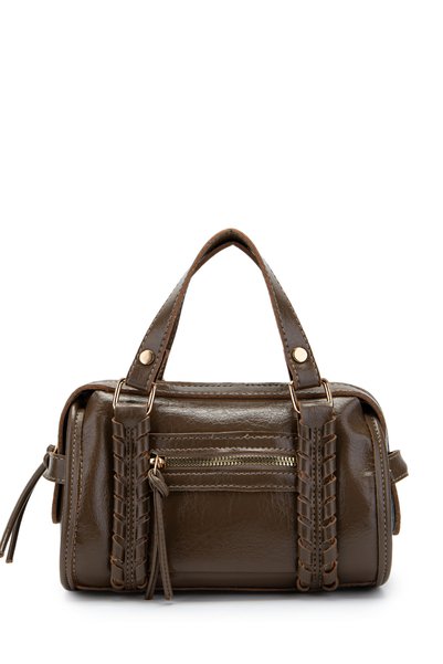 Knitted and Pendant Detailed Jimmy Women's Crossbody Bag Mink