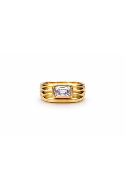 Steel Stone Ring (Adjustable)
