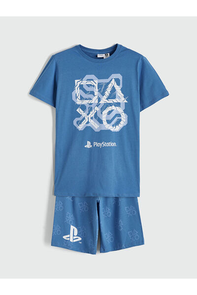 Peak нова сезона машки детски пижами со шорцеви со PlayStation принт