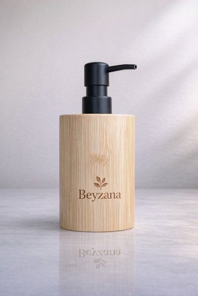 100% Natural Cylindrical Refillable Bamboo Liquid Soap Dispenser