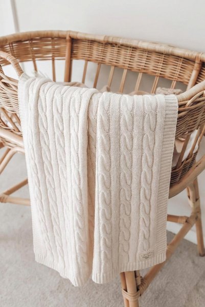 Hair Weave Knitwear Blanket 80X100 cm (+/-5 cm) Natural
