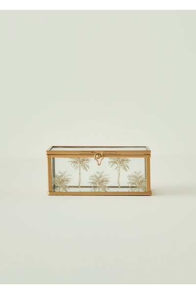 Palm Decorative Box Gold (10x13x5 cm)