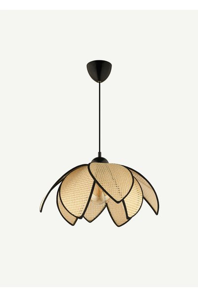 Dolente Wicker Pendant Lamp Chandelier Cream-Black (40X70 cm)