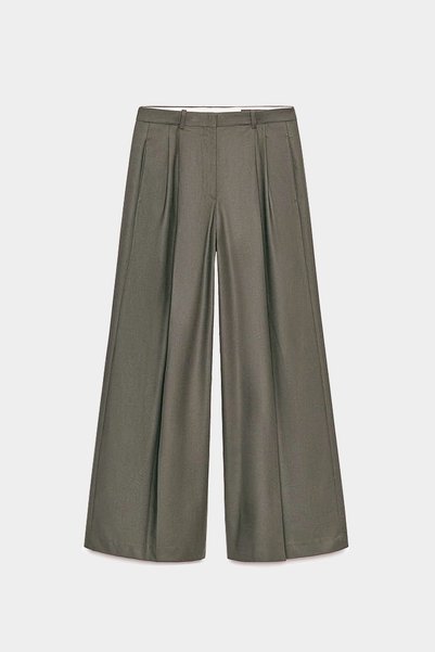 Premium BALLARD Mid-Waist Wide-Leg Woven Trousers
