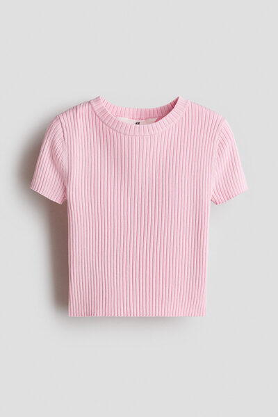 Elastic Knitted Crop Top
