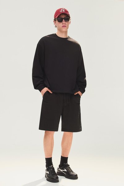 Basic Cotton Bermuda Shorts