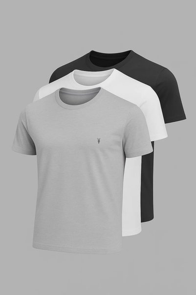 Men's Casual Short-Sleeve Trendy 3-Pack T-Shirt