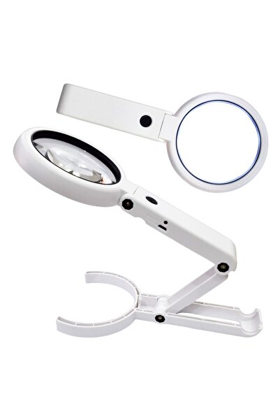 8 LED професионално склопливо лупа 5X/11X на полнење - рачна и десктоп лупа со двојни леќи
