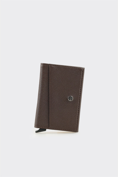 Brown Leather Men's Card Holder