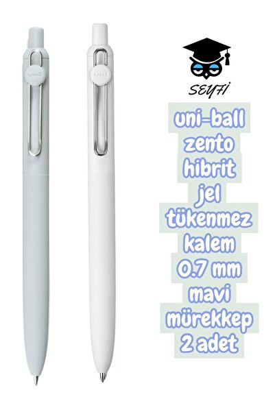 uni-ball zento хибридно гел пенкало 0.7 mm сино мастило 2 парчиња uniball