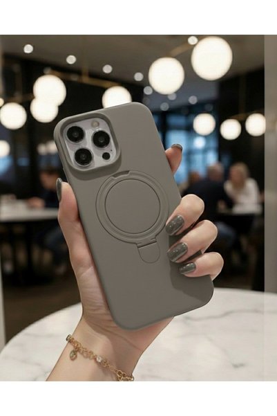 Silicone Launch Case with Metal Stand Compatible with iPhone 15 Pro