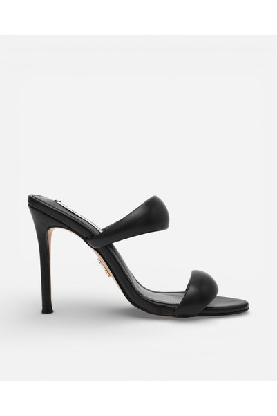 Saturn-Cn Black Women's Black Heeled Slippers Saturn-Cn