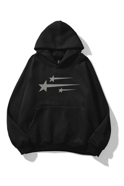 Unisex Three Stars Sweatshirt Black