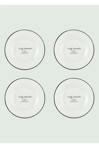 Daily Reminder Set of 4 Black Serving Plates (26 cm)