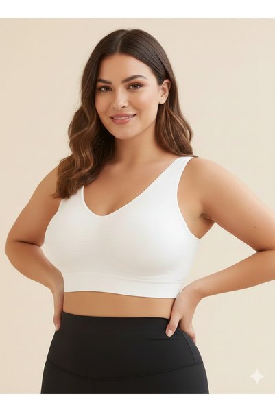 Panax Thick Straps Lifting Anti-Sagging and Tight-Keeping Bra with Pad White Color