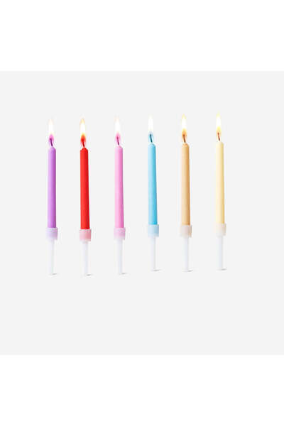 Multi-Colored Cake Candle Set
