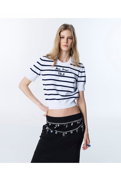 EMBROIDERED STRIP PATTERNED KNITWEAR