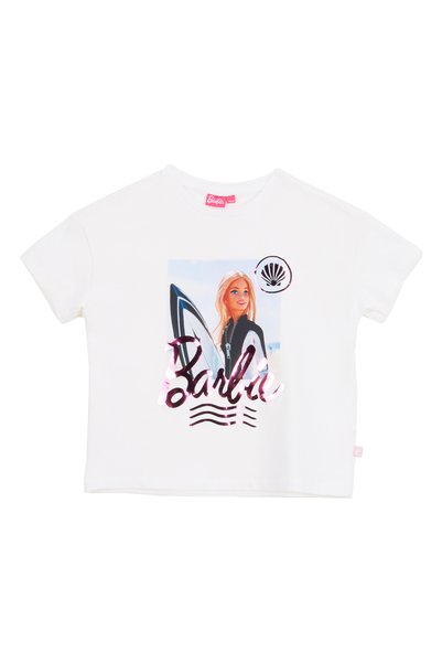 Printed Ecru Girls' T-Shirt Brb6Sg-Tst6424