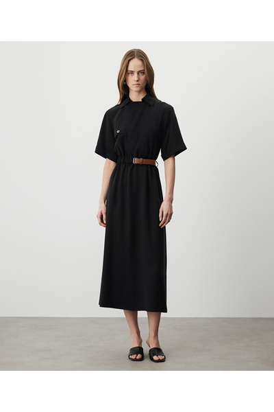 Dress with Contrasting Belt