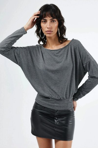 Busem Striped Boat Neck Blouse