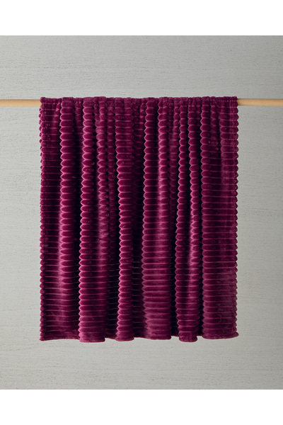 Modern Line Striped Super Soft Double Blanket 200X220 cm Plum