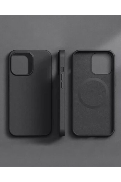 iPhone 15 Compatible Suede Genuine Leather Animated Magsafe Supported Case