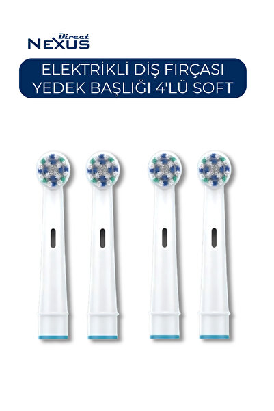 Резервна глава за електрична четка за заби компатибилна со Oral-B сет од 4 (Soft)