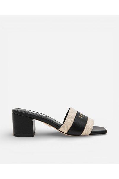 Knoxville black leat women's black heeled slipper knoxville
