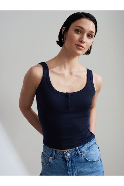 21096 Strap Top-Navy Blue