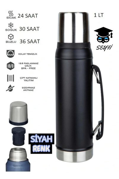 1000 ml Steel Thermos Double Layer Leak-Proof Bpa Free Keep Cold for 30 Hours