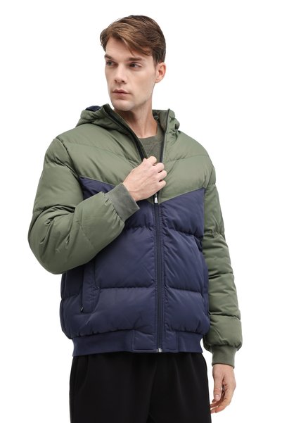 Ml Block Puffer-05 5Pr Navy Blue Men's Short Coat