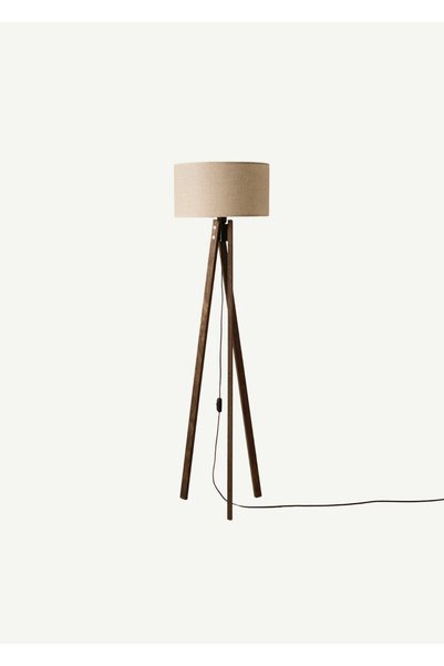 Bella Wooden Floor Lamp White-Walnut (40x40x125 cm)