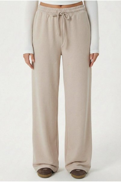 Women's Modal Select Wide Leg Beige Sweatpants