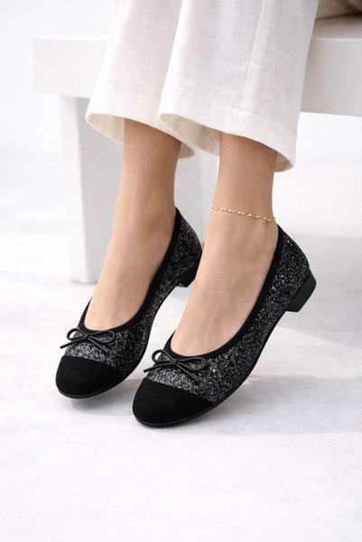 Classic Elegance Sequined Glitter Ballerina Shoes for Office & Daily Use