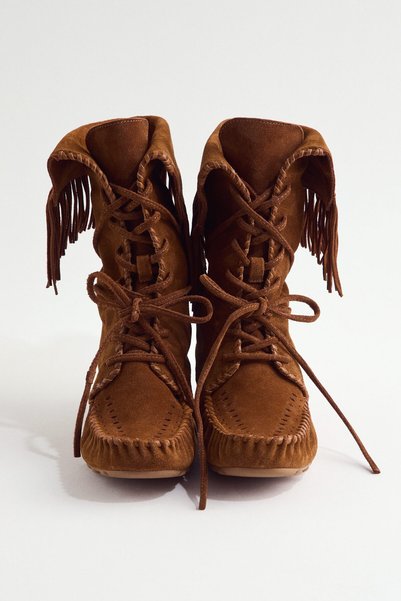 Fringed Suede Boots