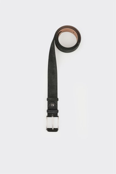 Black Leather Men's Belt