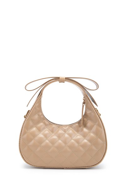Bow Strap Detailed Mathilda Women's Crossbody Bag Mink