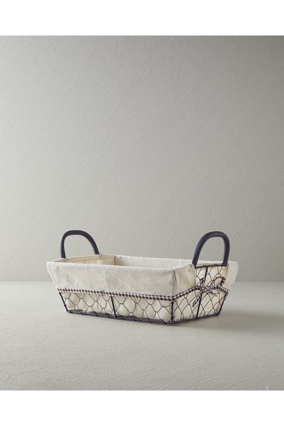 Lydia Metal Bread Basket Beige