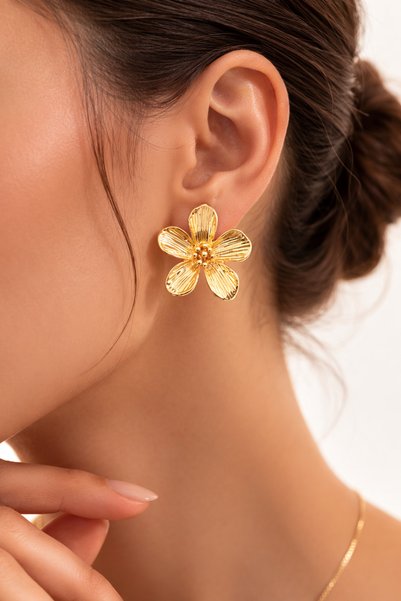 Flowery Mini Colored Steel Earring