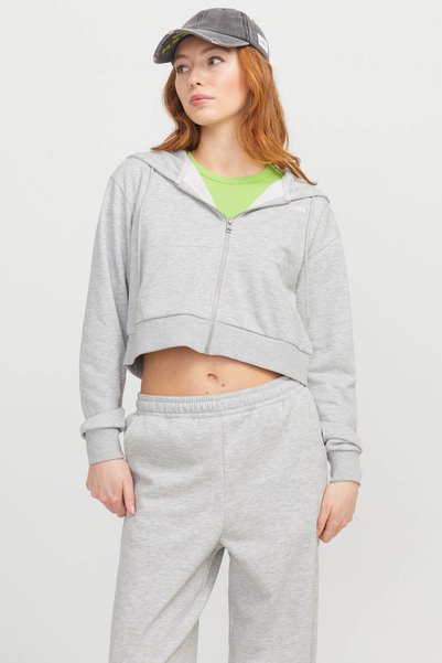 Jxalfa Reg Ls Every Logo Gray Melange Women's Zipper Sweatshirt