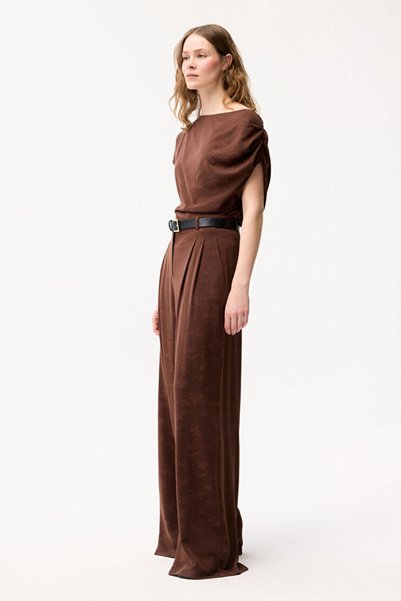 Pleated Wide Leg Trousers
