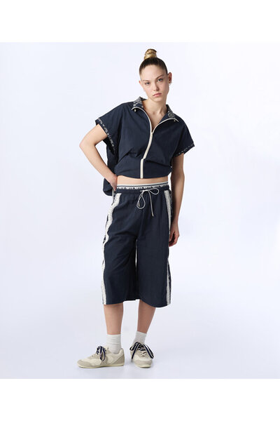 Desen Mix Wide Leg Bermuda